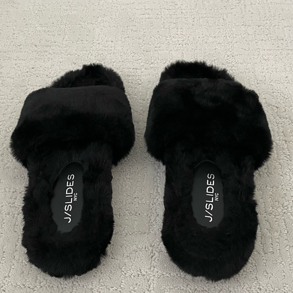 J/Slides faux fur slippers